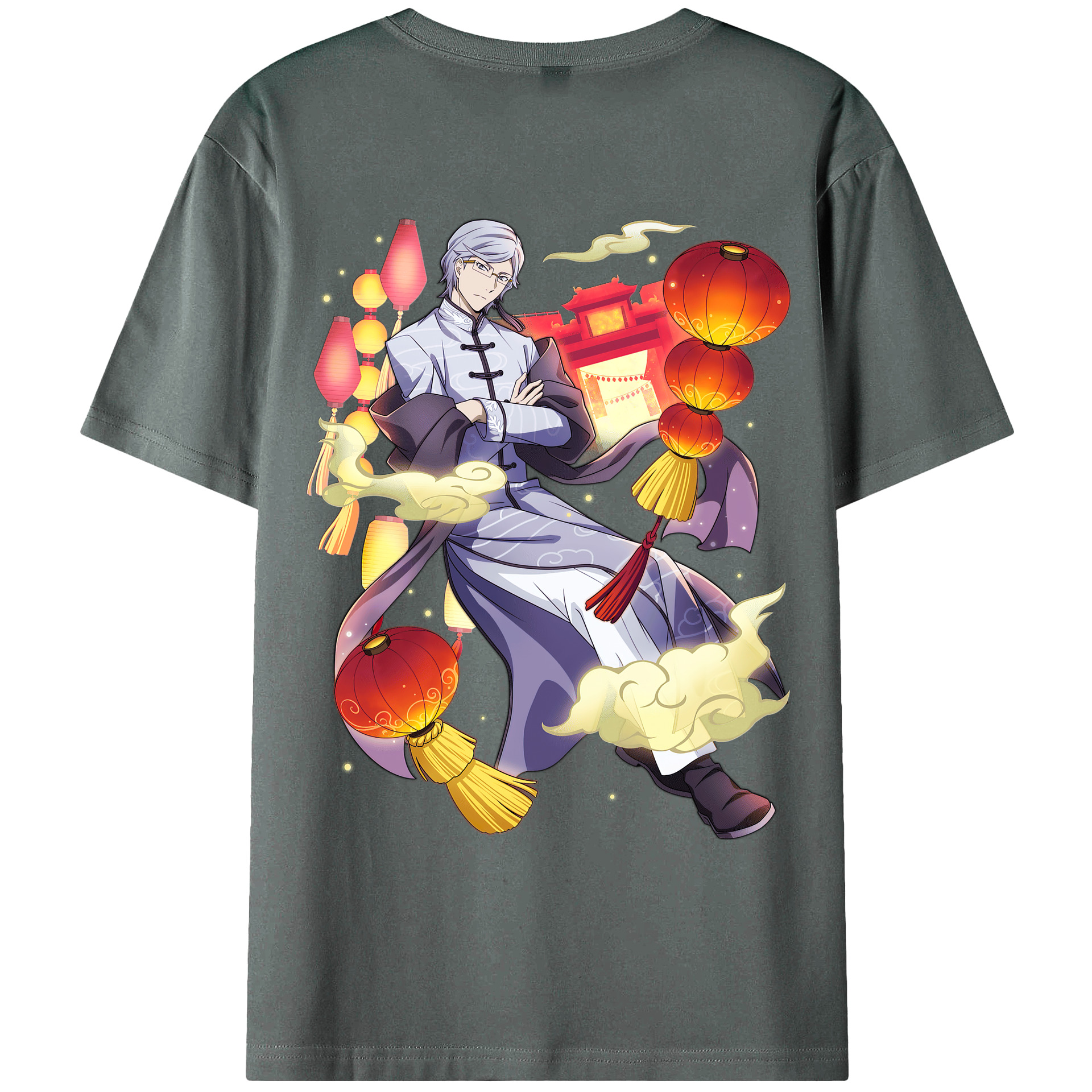（画像用） 文豪ストレイドッグス Bungo Stray Dogs 綿100％ メンズ半袖Tシャツ（バックプリント） 通気性